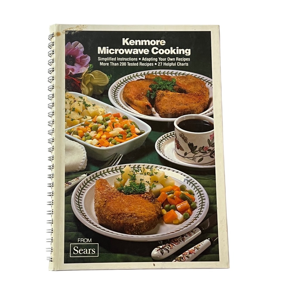 Vintage 1979 Kenmore Microwave Cooking‎ Cookbook Sears Spiral Bound 200+ Recipes